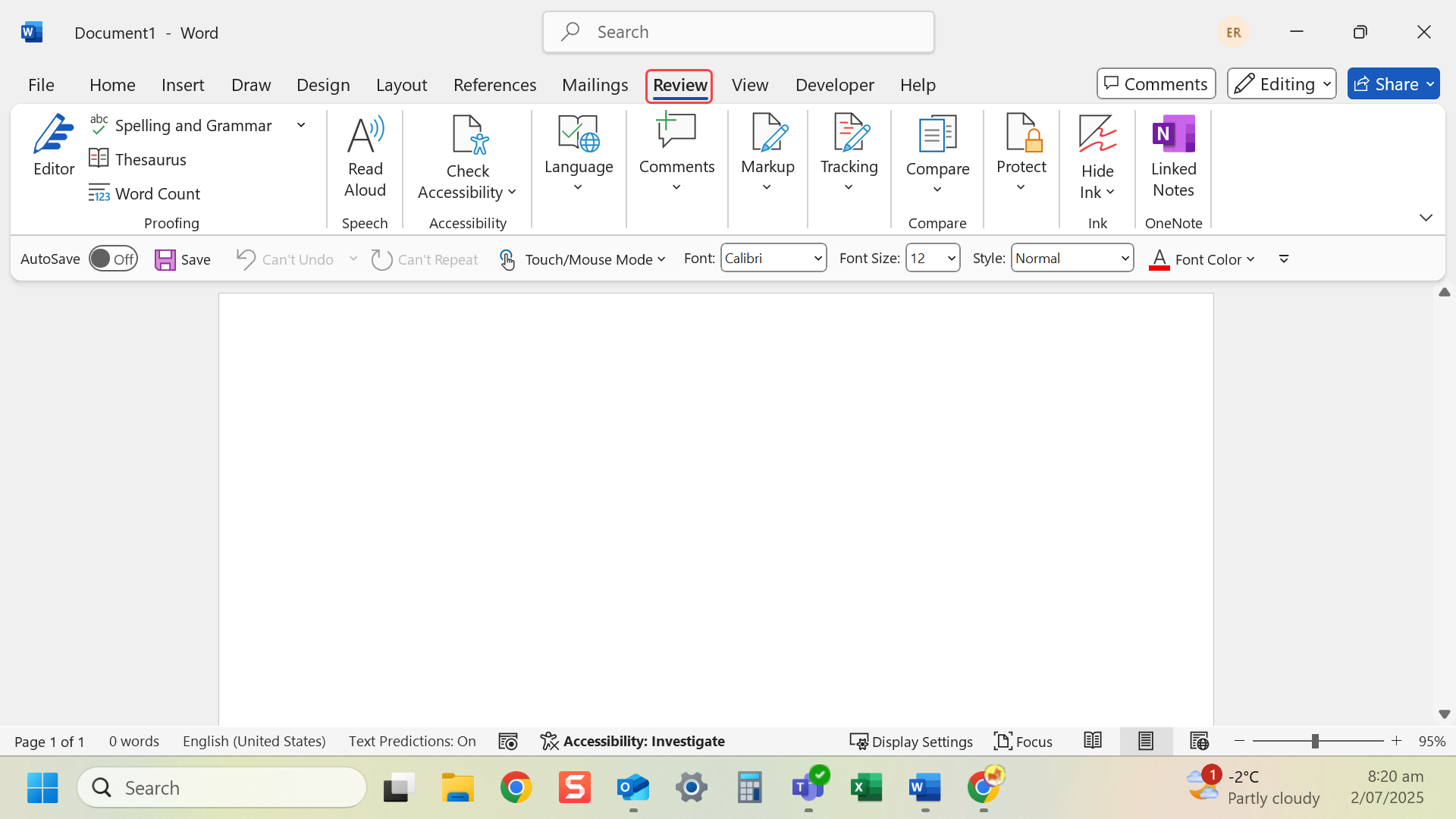 Navigate to the Review tab in Microsoft Word