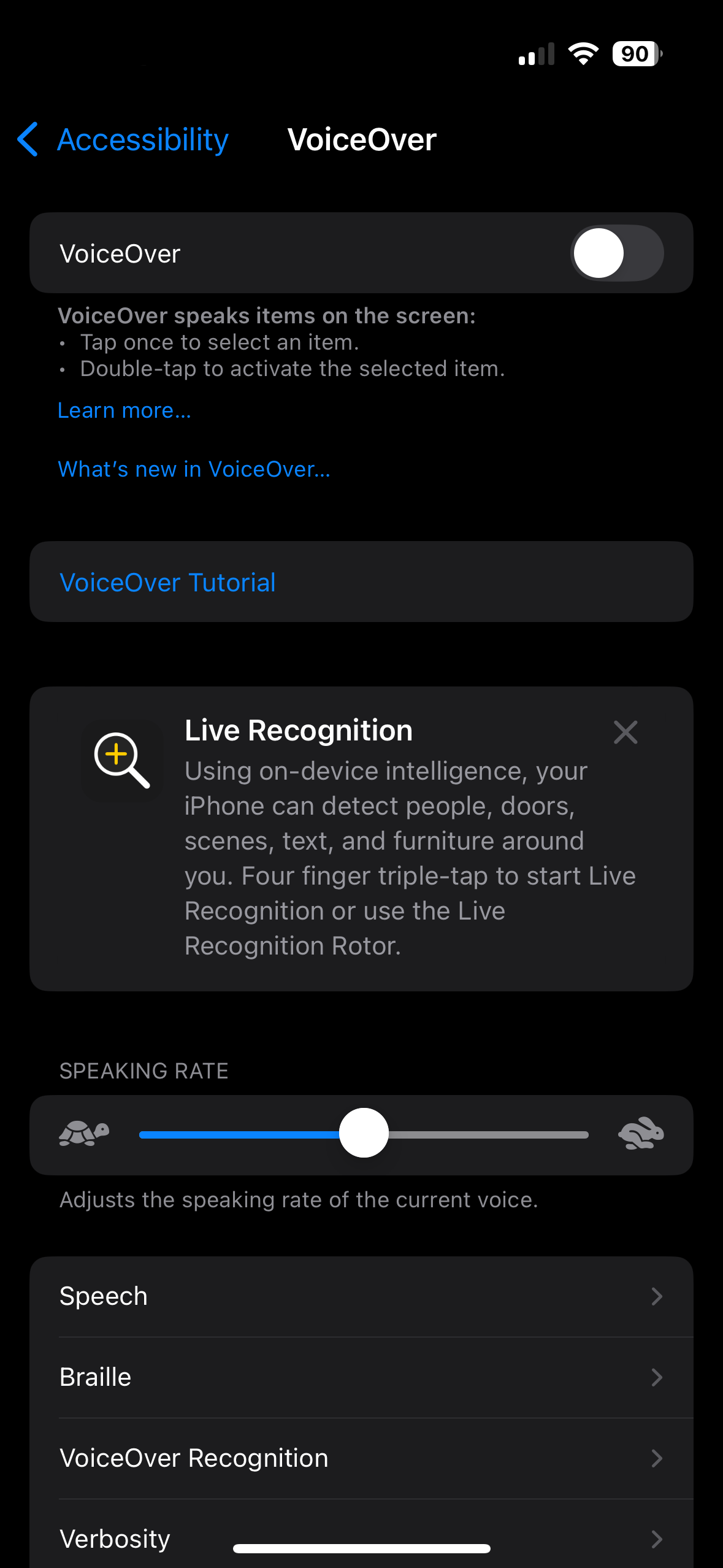Select VoiceOver