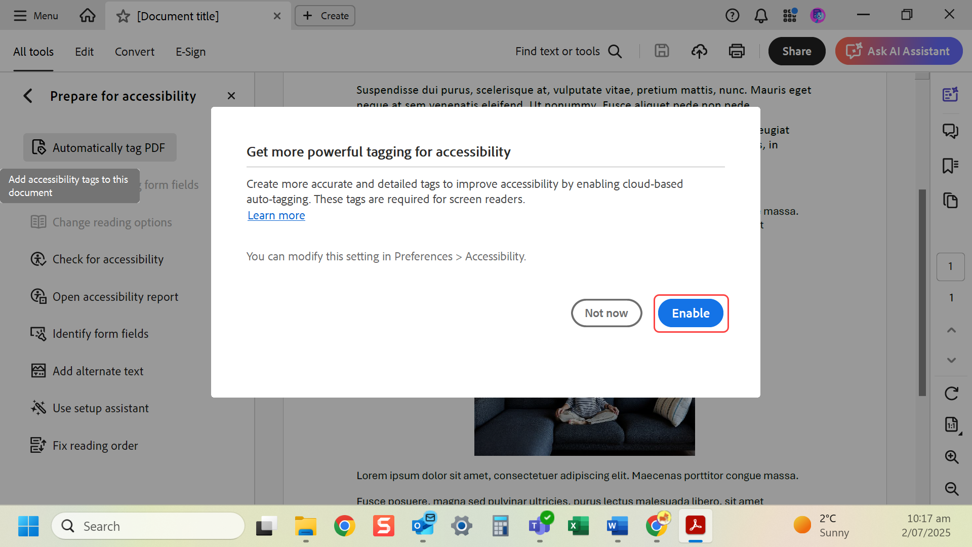 Confirm automatic tagging