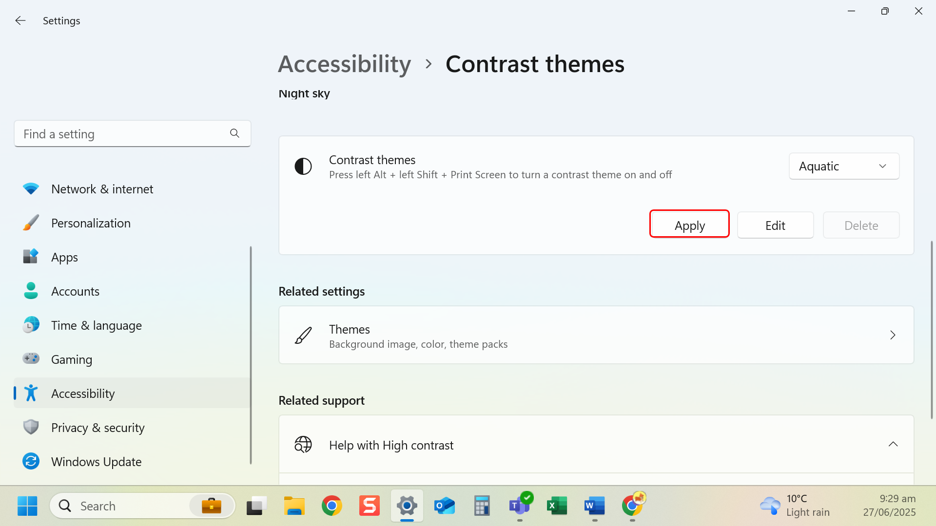 Click 'Apply' to save changes